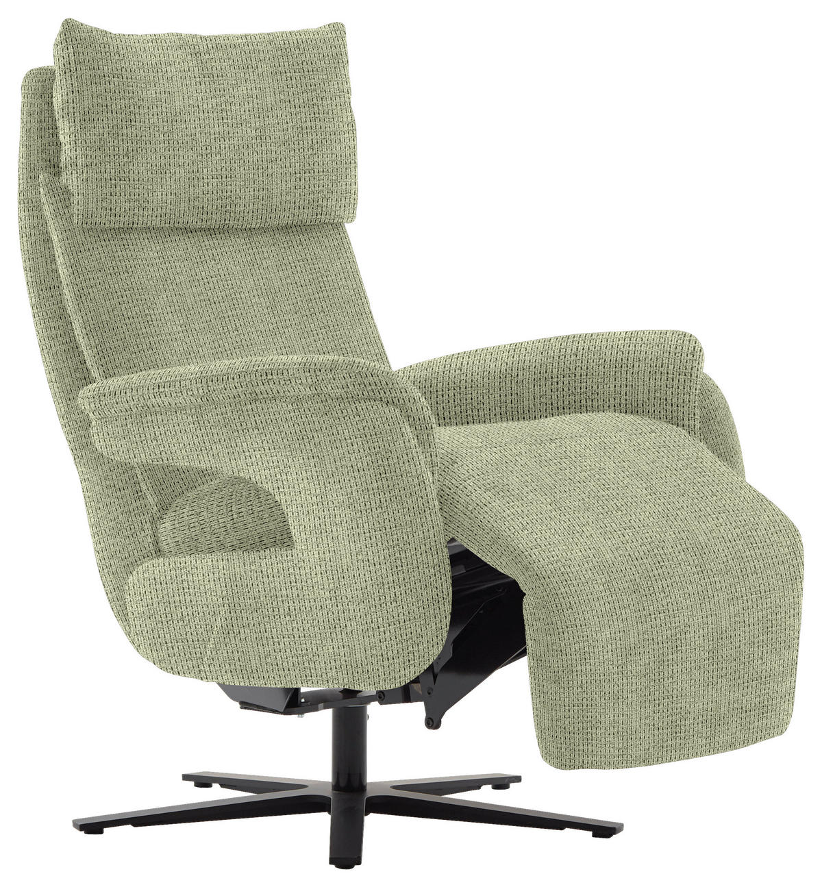FERNSEHSESSEL in Struktur Grün  - Schwarz/Grün, Modern, Textil/Metall (73/113-117/85cm) - Cantus