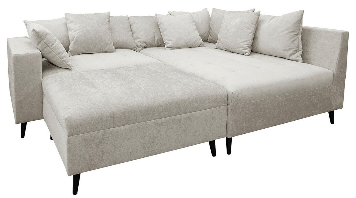 KUTNA GARNITURA tekstil  svijetlo siva   - svijetlo siva/crna, Design, tekstil/drvo (247/174cm) - MID.YOU