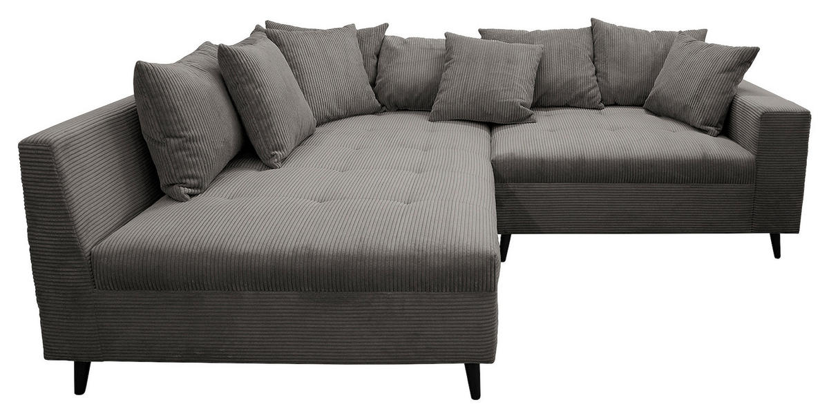 KUTNA GARNITURA tekstil  siva   - siva/crna, Design, tekstil/drvo (174/247cm) - MID.YOU