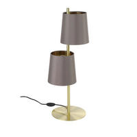 TISCHLEUCHTE 26/60,5 cm  - Messingfarben/Cappuccino, KONVENTIONELL, Textil/Metall (26/60,5cm) - Eglo