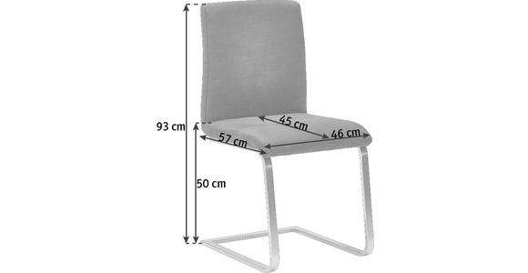 SCHWINGSTUHL Mikrofaser Anthrazit, Silberfarben - Edelstahlfarben/Anthrazit, Design, Textil/Metall (46/93/57cm) - Dieter Knoll