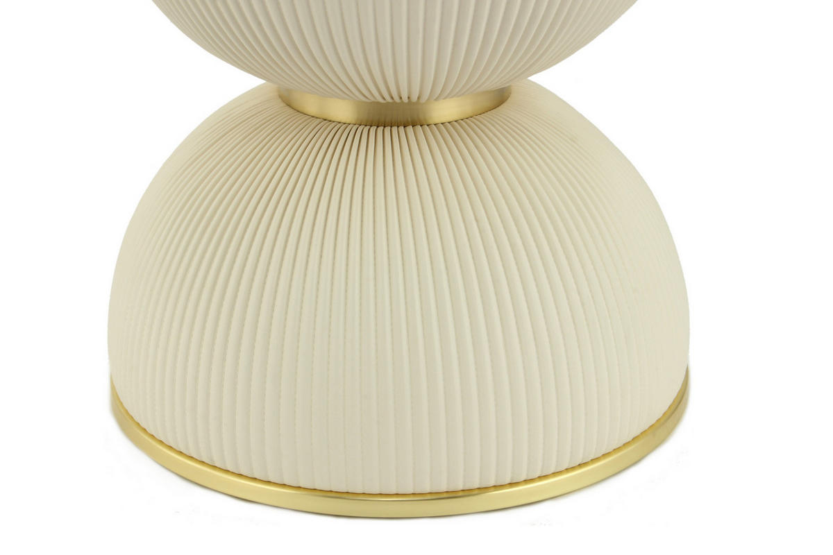 BEISTELLTISCH Creme rund  - Goldfarben/Creme, Design, Textil/Stein (47/51cm) - Kayoom