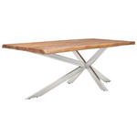 ESSTISCH in Holz, Metall 200/100/76 cm   - Edelstahlfarben/Akaziefarben, ROMANTIK / LANDHAUS, Holz/Metall (200/100/76cm) - Landscape