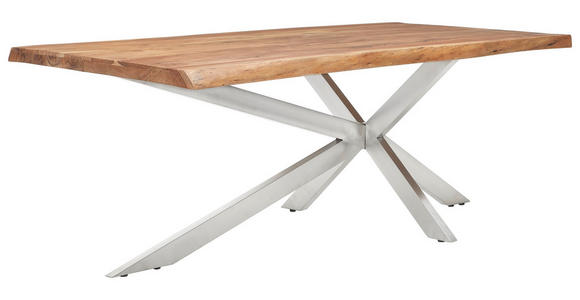 ESSTISCH - Edelstahlfarben/Akaziefarben, ROMANTIK / LANDHAUS, Holz/Metall (200/100/76cm) - Landscape