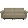 3-SITZER-SOFA Echtleder Beige  - Beige/Schwarz, Design, Leder/Metall (210/79/104cm) - Belluti