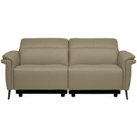3-SITZER-SOFA Echtleder Beige  - Beige/Schwarz, Design, Leder/Metall (210/79/104cm) - Belluti