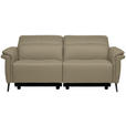 3-SITZER-SOFA  in Echtleder Beige   - Beige/Schwarz, Design, Leder/Metall (210/79/104cm) - Belluti