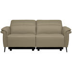 3-SITZER-SOFA  in Echtleder Beige   - Beige/Schwarz, Design, Leder/Metall (210/79/104cm) - Belluti