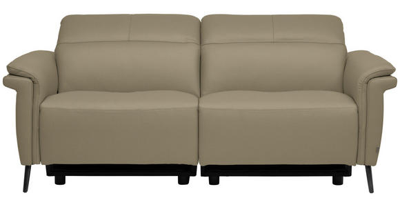 3-SITZER-SOFA  in Echtleder Beige   - Beige/Schwarz, Design, Leder/Metall (210/79/104cm) - Belluti