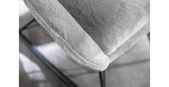 SCHAUKELSESSEL Plüsch - Schwarz/Grau, Trend, Textil/Metall (69/103/97cm) - Carryhome