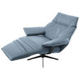 RELAXSESSEL in Leder Blau  - Blau/Beige, Design, Leder/Metall (92/79/82cm) - Dieter Knoll