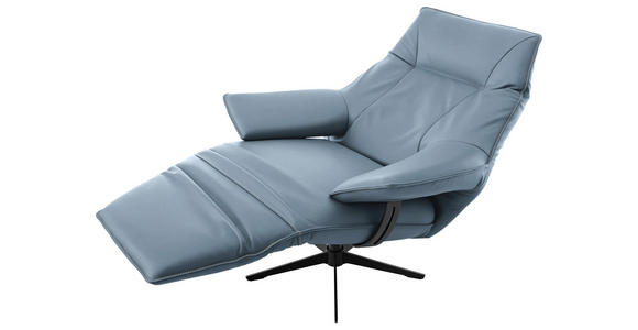 RELAXSESSEL in Leder Blau  - Blau/Beige, Design, Leder/Metall (92/79/82cm) - Dieter Knoll