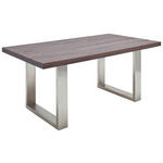 ESSTISCH in Holz, Metall 180/100/77 cm  - Edelstahlfarben/Eichefarben, Design, Holz/Metall (180/100/77cm) - Novel