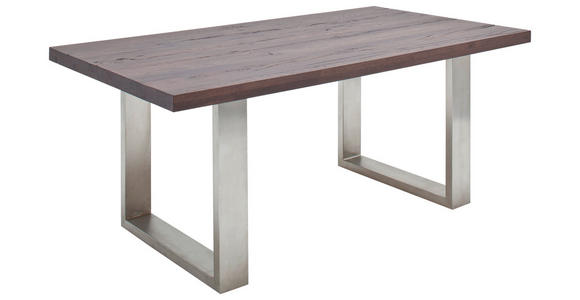 ESSTISCH in Holz, Metall 260/100/77 cm  - Edelstahlfarben/Eichefarben, Design, Holz/Metall (260/100/77cm) - Novel