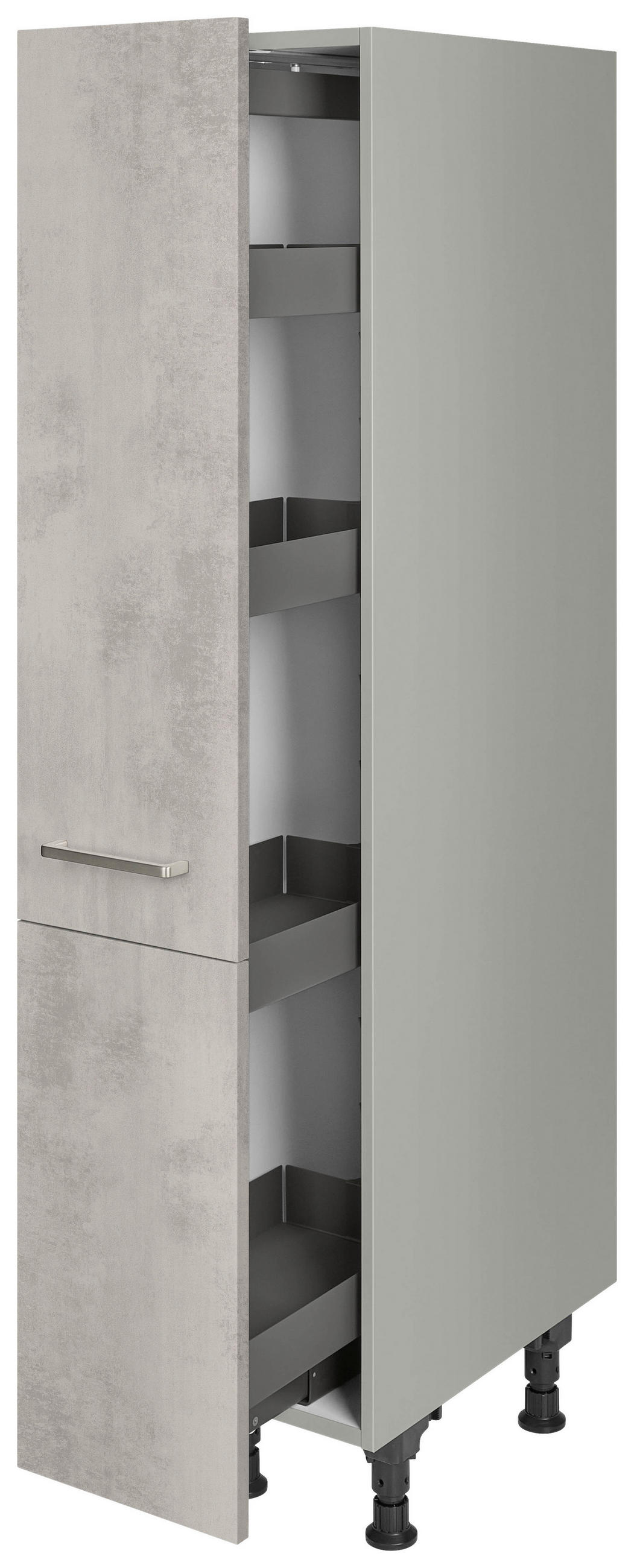 APOTHEKERSCHRANK 30/168/58 cm  in Hellgrau  - Edelstahlfarben/Hellgrau, MODERN, Holzwerkstoff/Metall (30/168/58cm) - Nobilia