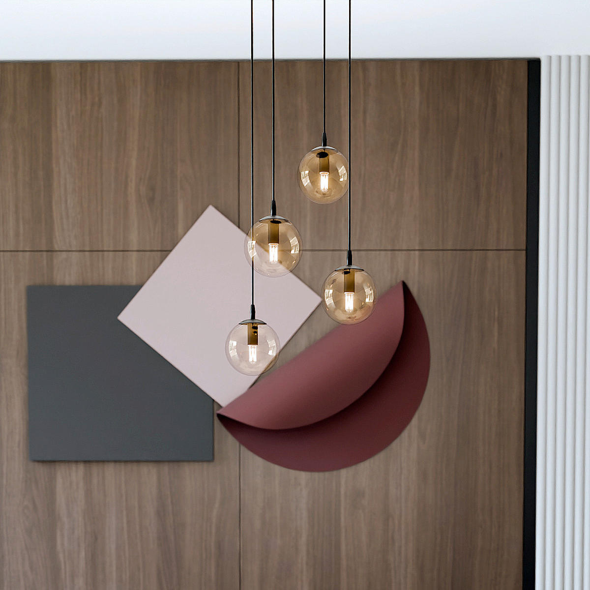 HÄNGELEUCHTE  40/40/100 cm    - Schwarz, KONVENTIONELL, Glas/Metall (40/40/100cm)