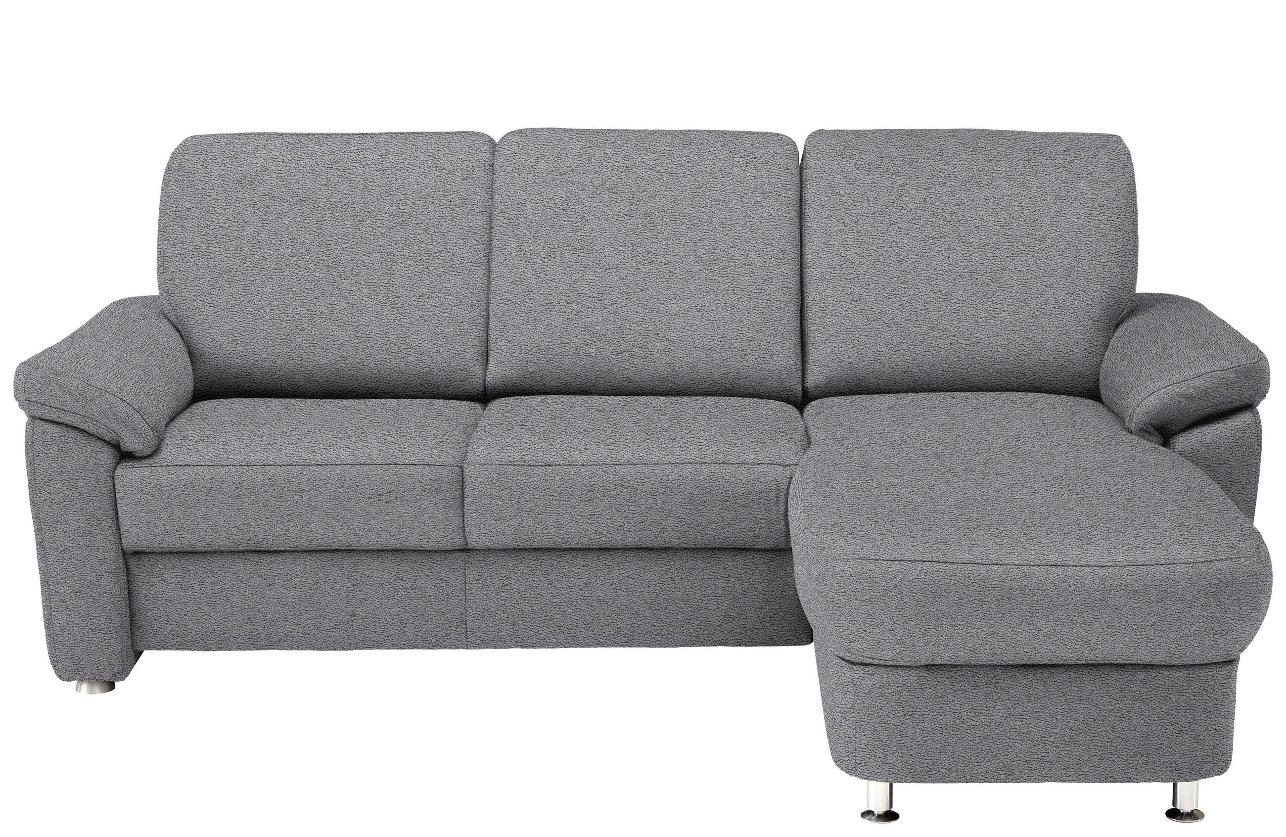 ECKSOFA in Flachgewebe Grau  - Chromfarben/Grau, Konventionell, Textil/Metall (250/163cm) - Beldomo System