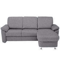 ECKSOFA in Flachgewebe Grau  - Chromfarben/Grau, Konventionell, Textil/Metall (250/163cm) - Beldomo System