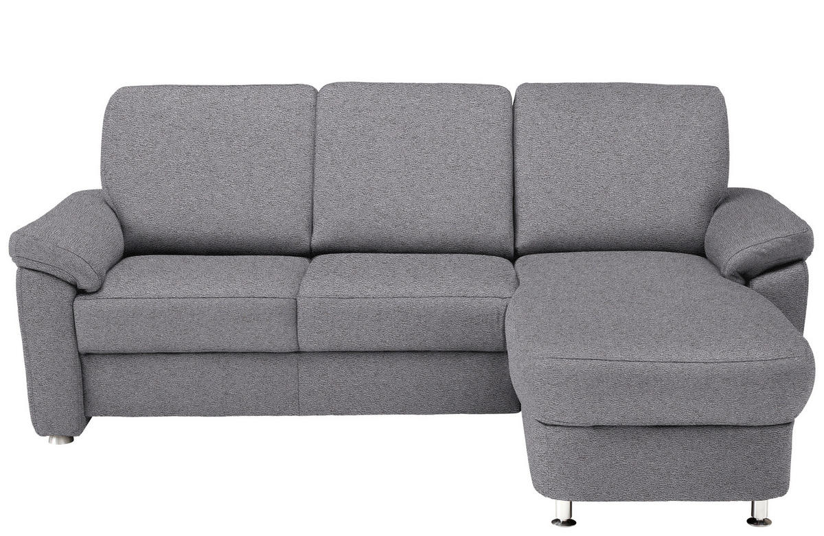 ECKSOFA in Flachgewebe Grau  - Chromfarben/Grau, Konventionell, Textil/Metall (250/163cm) - Beldomo System