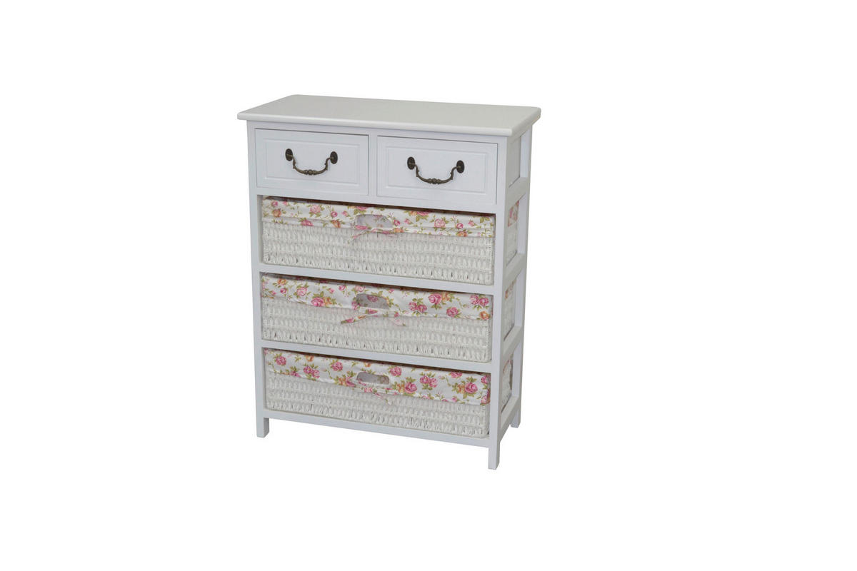 KOMMODE , , 2 Schublade(n)  - Schwarz/Weiß, Design, Holz/Papier (30/60/76cm) - MID.YOU