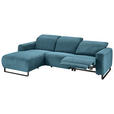 ECKSOFA  in Cord Petrol  180/266 cm  - Petrol/Schwarz, KONVENTIONELL, Textil/Metall (180/266cm) - Hom`in