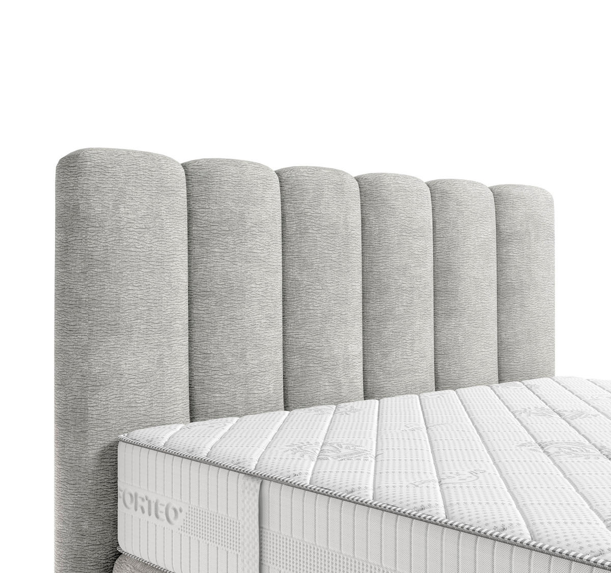 BOXSPRINGBETT 180/200 cm,  in Grau, Matratze, H3 + H4 = fest + sehr fest  - Schwarz/Grau, Modern, Holz/Holzwerkstoff (180/200cm) - MID.YOU