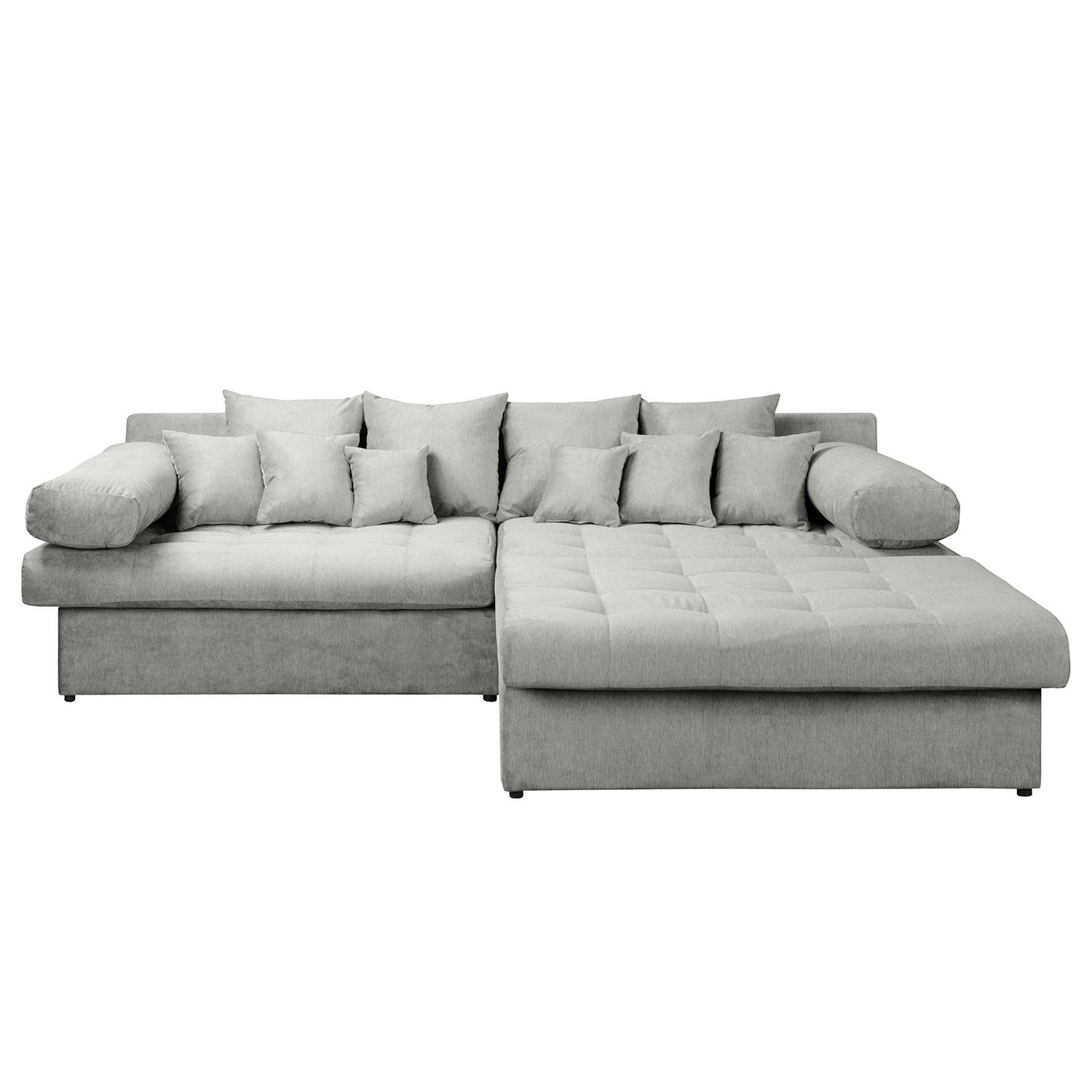 ECKSOFA Naomi Grau Mikrofaser Rückenkissen  - Schwarz/Grau, Design, Kunststoff/Textil (284/243cm) - P & B