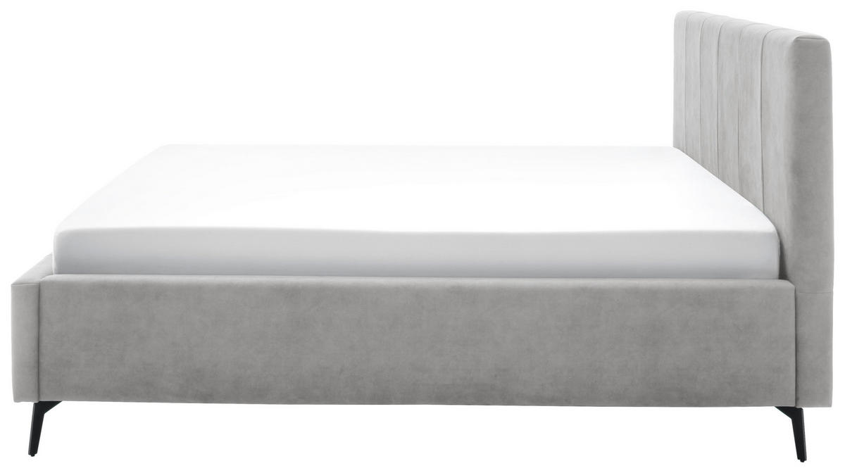 POLSTERBETT 180/200 cm  in Hellgrau  - Weiss/Birkefarben, Konventionell, Holz/Textil (180/200cm) - Boxxx