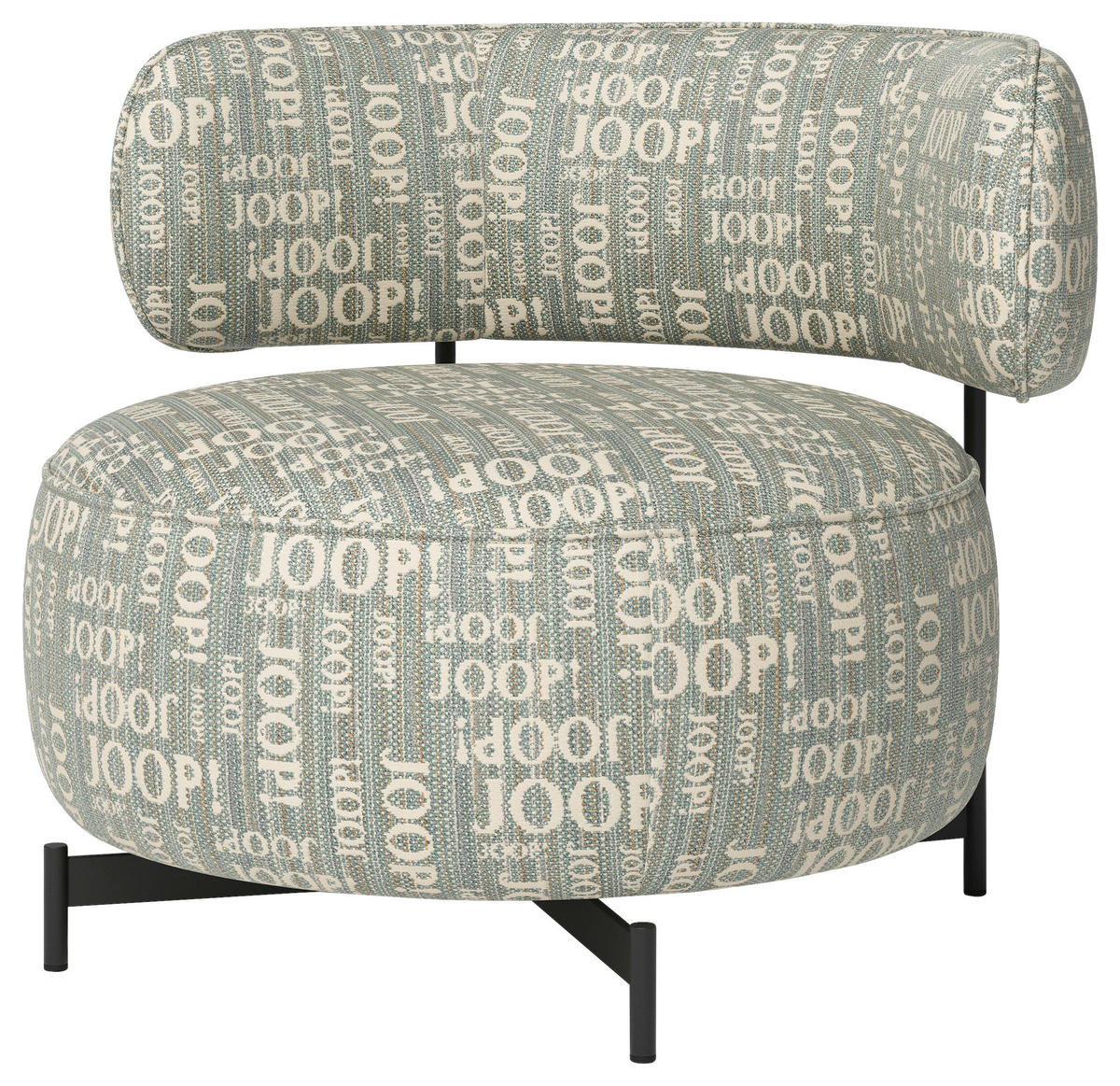 DESIGNSESSEL in Flachgewebe Blau, Grün  - Blau/Anthrazit, Design, Textil/Metall (89/76/89cm) - Joop!
