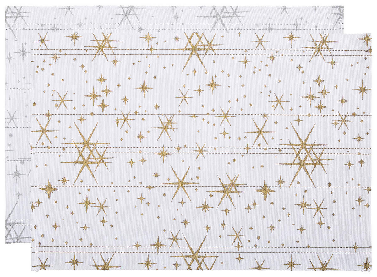 SUPORT DE FARFURIE 33/48 cm textil   - alb/auriu, Basics, textil (33/48cm) - X-Mas
