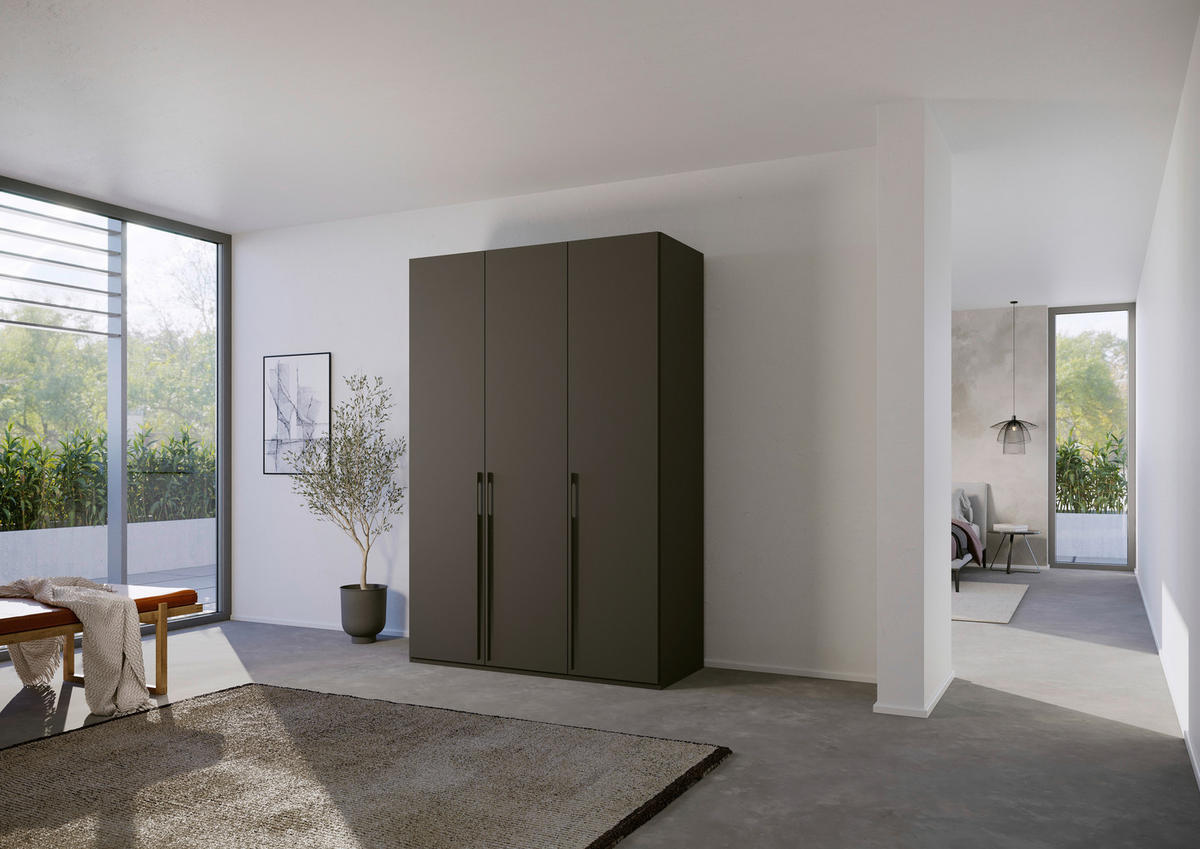 DREHTÜRENSCHRANK in Graphitfarben  - Graphitfarben, Trend, Holzwerkstoff/Metall (151/235/60cm) - Novel