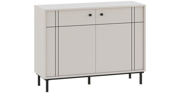 KOMMODE  in 108/81,8/37 cm  - Kaschmir/Schwarz, MODERN, Holzwerkstoff/Kunststoff (108/81,8/37cm) - Carryhome