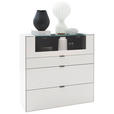 HIGHBOARD Weiß  121,9/121,5/45,2 cm  - Schwarz/Weiß, Design, Glas/Keramik (121,9/121,5/45,2cm) - Dieter Knoll