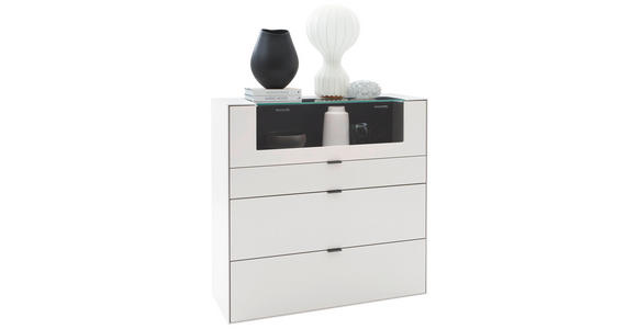 HIGHBOARD Weiß 121,9/121,5/45,2 cm - Schwarz/Weiß, Design, Glas/Keramik (121,9/121,5/45,2cm) - Dieter Knoll
