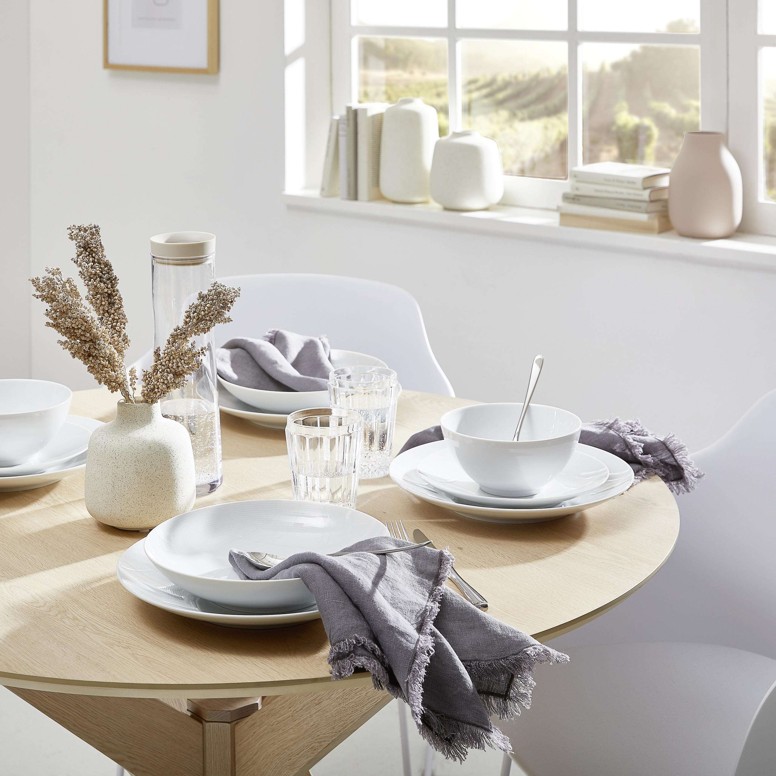 KOMBISERVICE Weiß Loft 16-teilig 4 Personen  - Weiß, Basics, Keramik (33,7/30/38,5cm) - Thomas