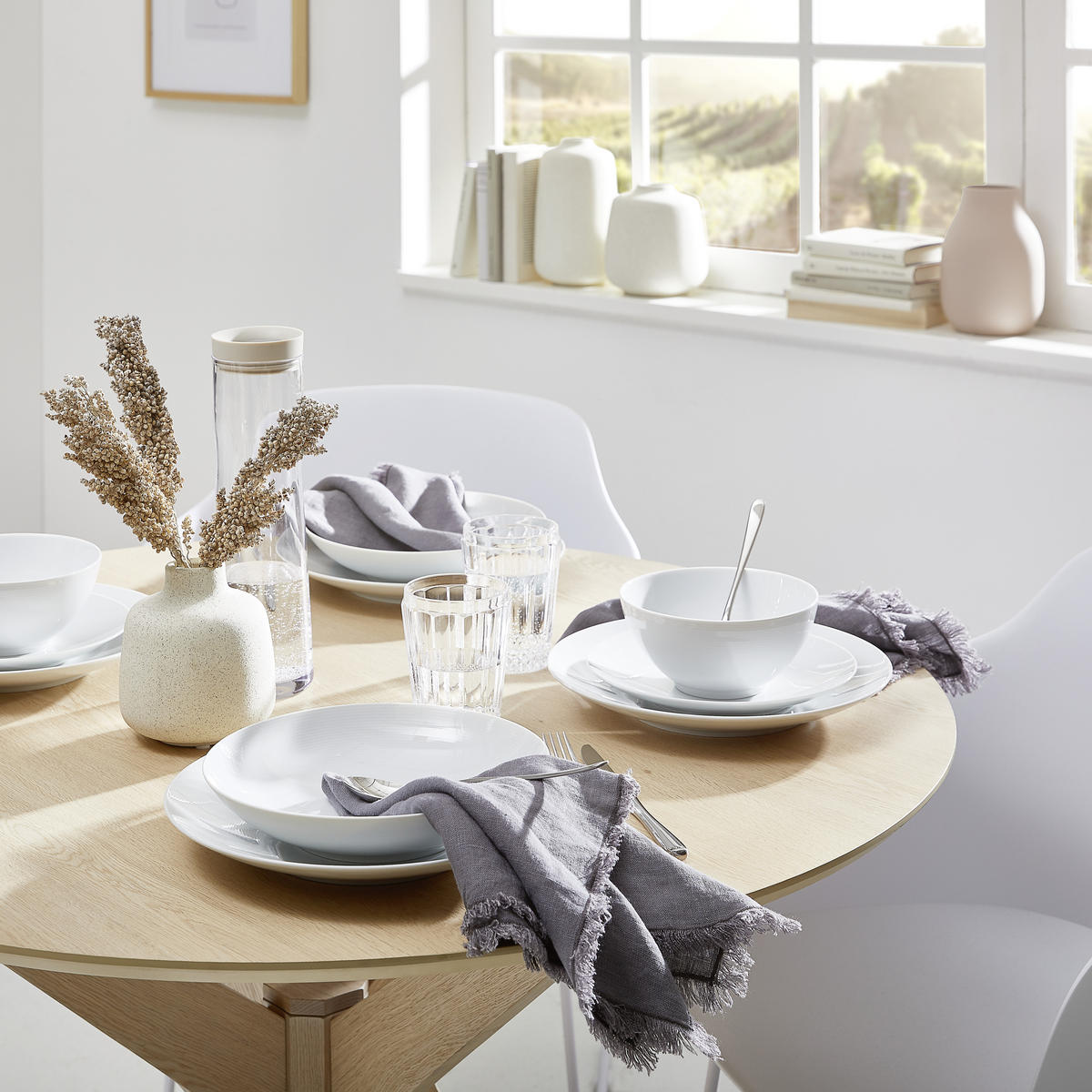 KOMBISERVICE Weiß Loft 16-teilig 4 Personen  - Weiß, Basics, Keramik (33,7/30/38,5cm) - Thomas