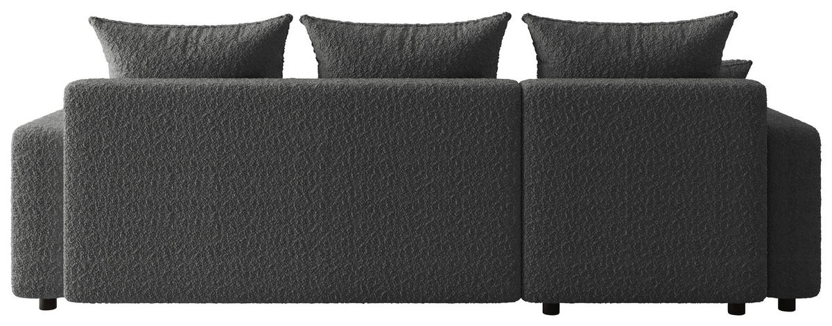 ECKSOFA  in Bouclé Dunkelgrau  - Dunkelgrau/Schwarz, MODERN, Kunststoff/Textil (150/240cm) - Carryhome