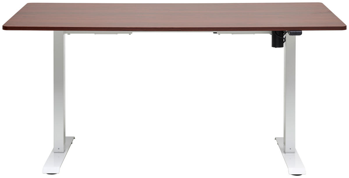 SCHREIBTISCH  in Weiss, Walnussfarben  - Weiss/Walnussfarben, Modern, Holzwerkstoff/Metall (160/73-123/80cm) - Livetastic