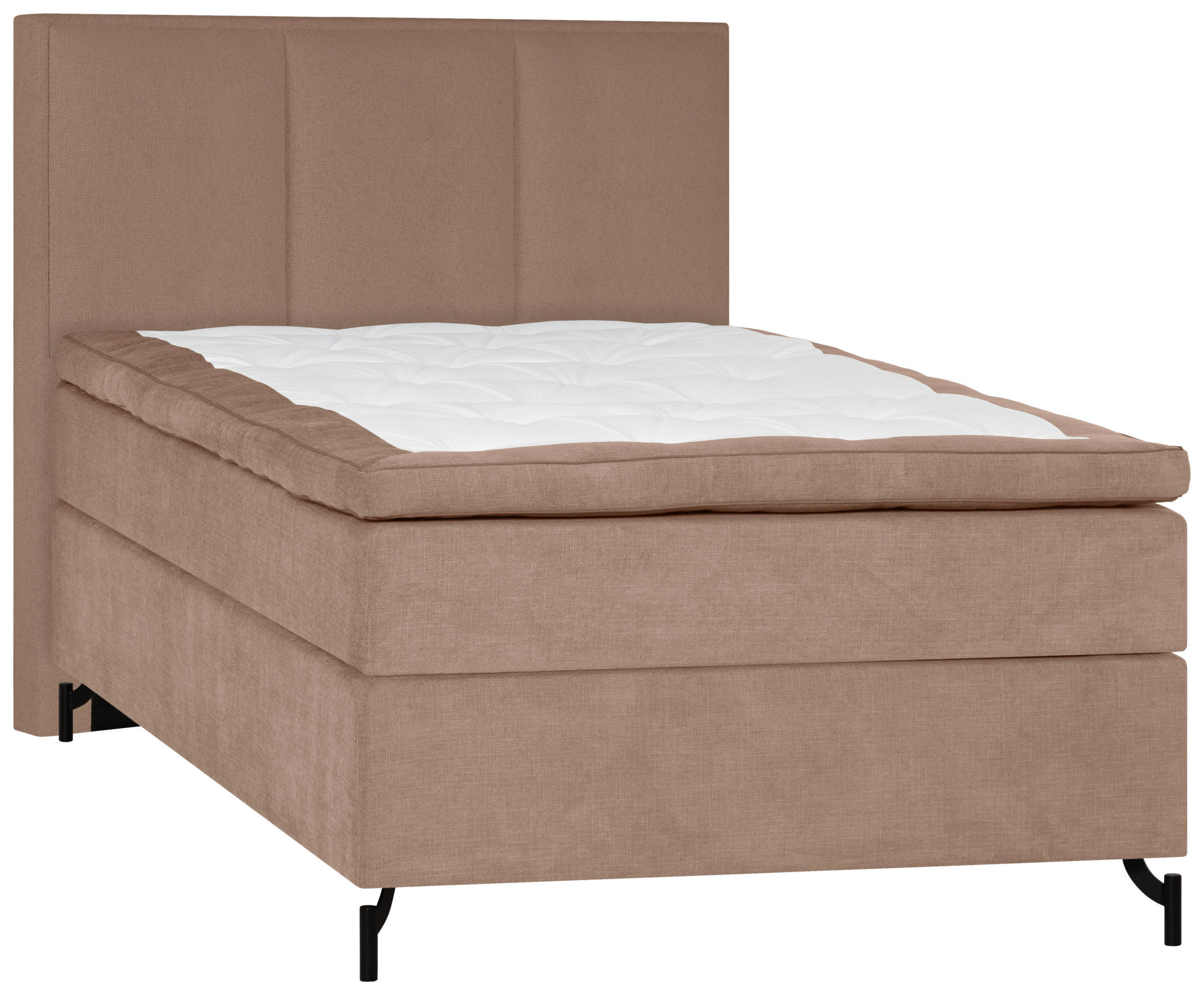 KONTINENTALSÄNG 120/200 cm  i brun  - brun/svart, Klassisk, metall/textil (120/200cm) - Novel