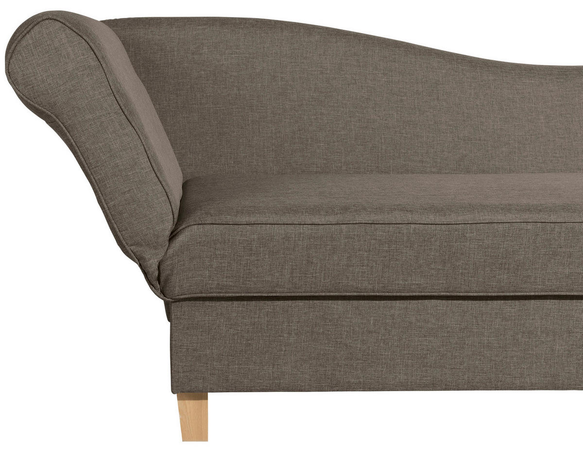 RÉCAMIERE in Flachgewebe Sahara  - Hellbraun/Buchefarben, Design, Holz/Textil (190/88/82cm) - Max Winzer
