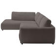 ECKSOFA  in Chenille Dunkelbraun  224/307 cm  - Dunkelbraun/Schwarz, KONVENTIONELL, Kunststoff/Textil (224/307cm) - Hom`in