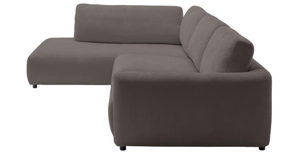 ECKSOFA  in Chenille Dunkelbraun  224/307 cm  - Dunkelbraun/Schwarz, KONVENTIONELL, Kunststoff/Textil (224/307cm) - Hom`in