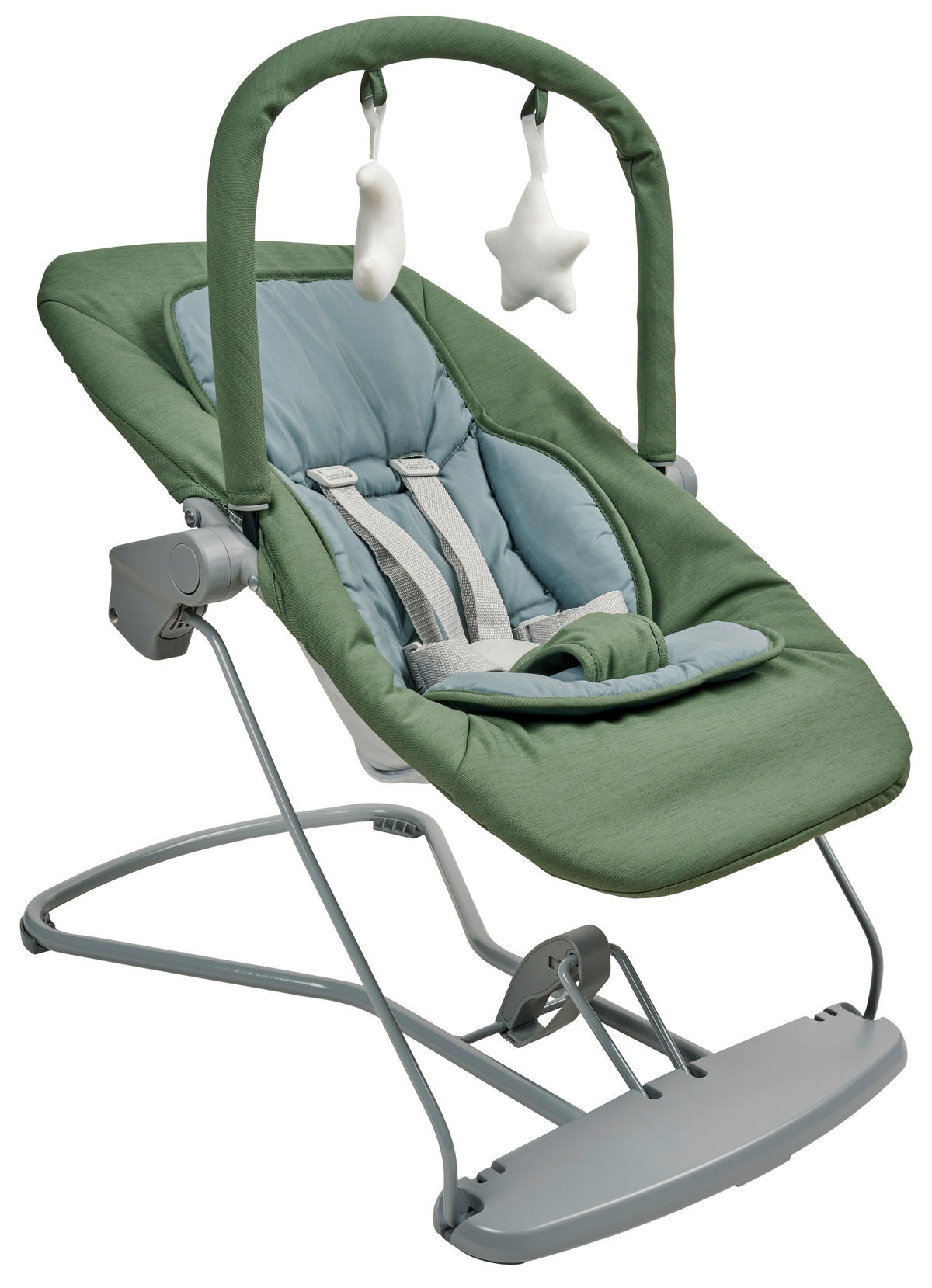 BABYSITTER  - skogsgrön/ljusgrå, Basics, metall/textil (66/45/48-58cm) - My Baby Lou