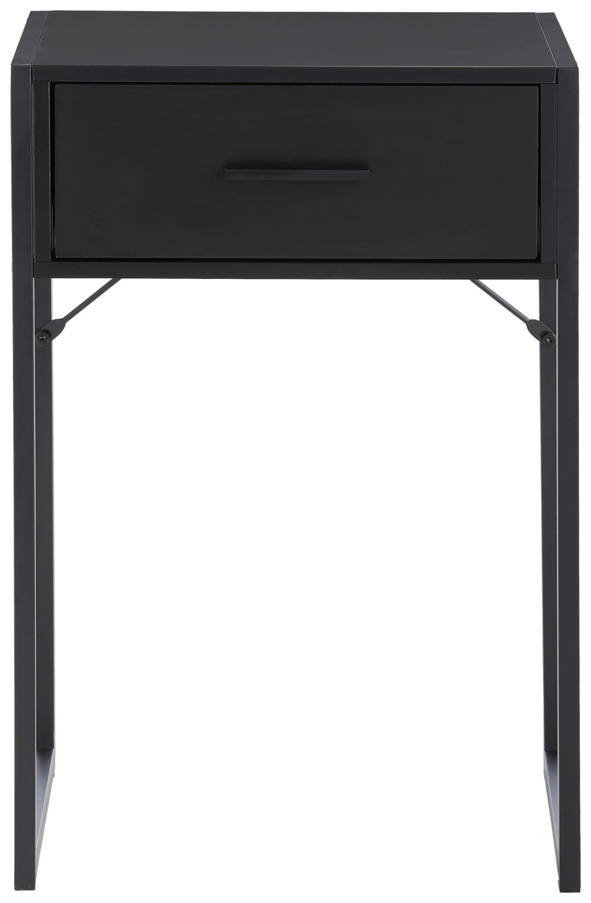 NACHTSCHRANK 41/60/30 cm  - Schwarz, MODERN, Holzwerkstoff/Metall (41/60/30cm) - Livetastic