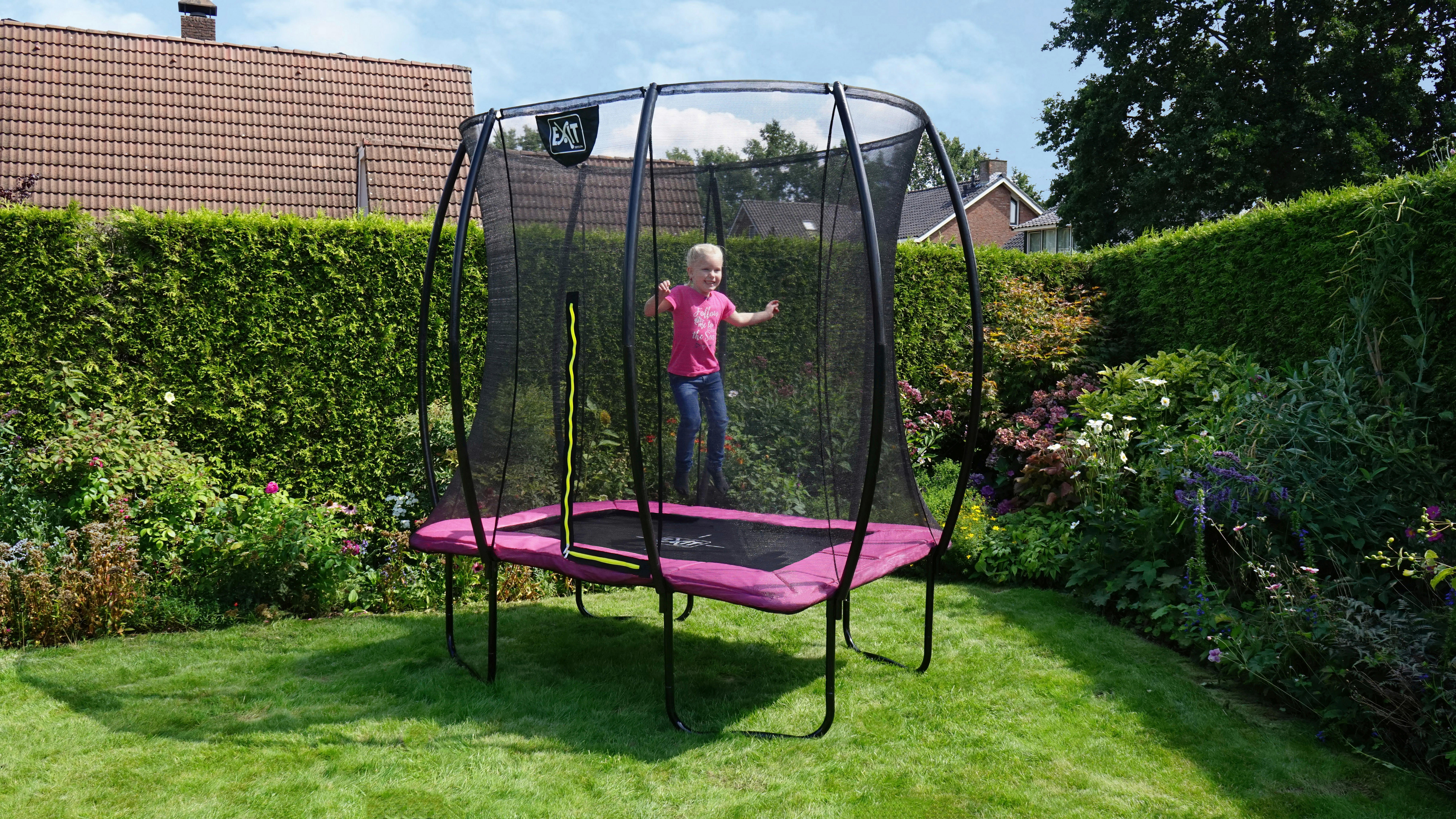 TRAMPOLIN SILHOUETTE 153X214 153/214 cm Pink  - Pink, KONVENTIONELL, Metall (153/214cm) - Dutch Toys Group