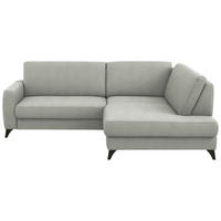 ECKSOFA  Chenille Hellgrau  - Hellgrau/Schwarz, Design, Textil/Metall (239/182cm) - Beldomo Comfort