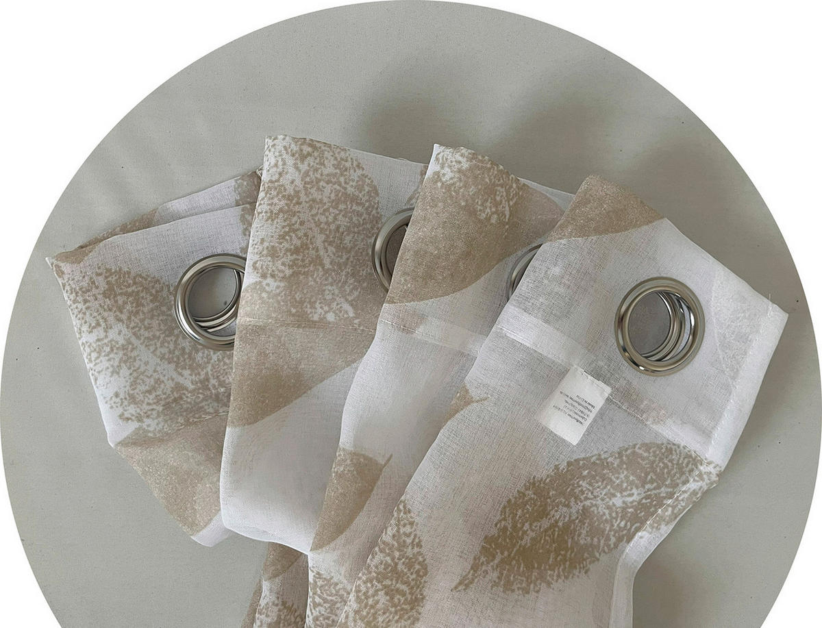 ÖSENSCHAL DIGITAL BEDRUCKT halbtransparent 140/245 cm   - Beige/Weiß, Natur, Textil (140/245cm)