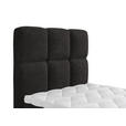 BOXBETT 100/200 cm,  in Schwarz, gepolstertes Kopfteil, Bettkasten, Topper, H3 = fest  - Schwarz, Design, Holzwerkstoff/Kunststoff (100/200cm) - Xora