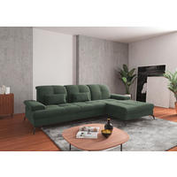 ECKSOFA in Flachgewebe Grün  - Schwarz/Grün, Konventionell, Textil/Metall (279/185cm) - Sit & More