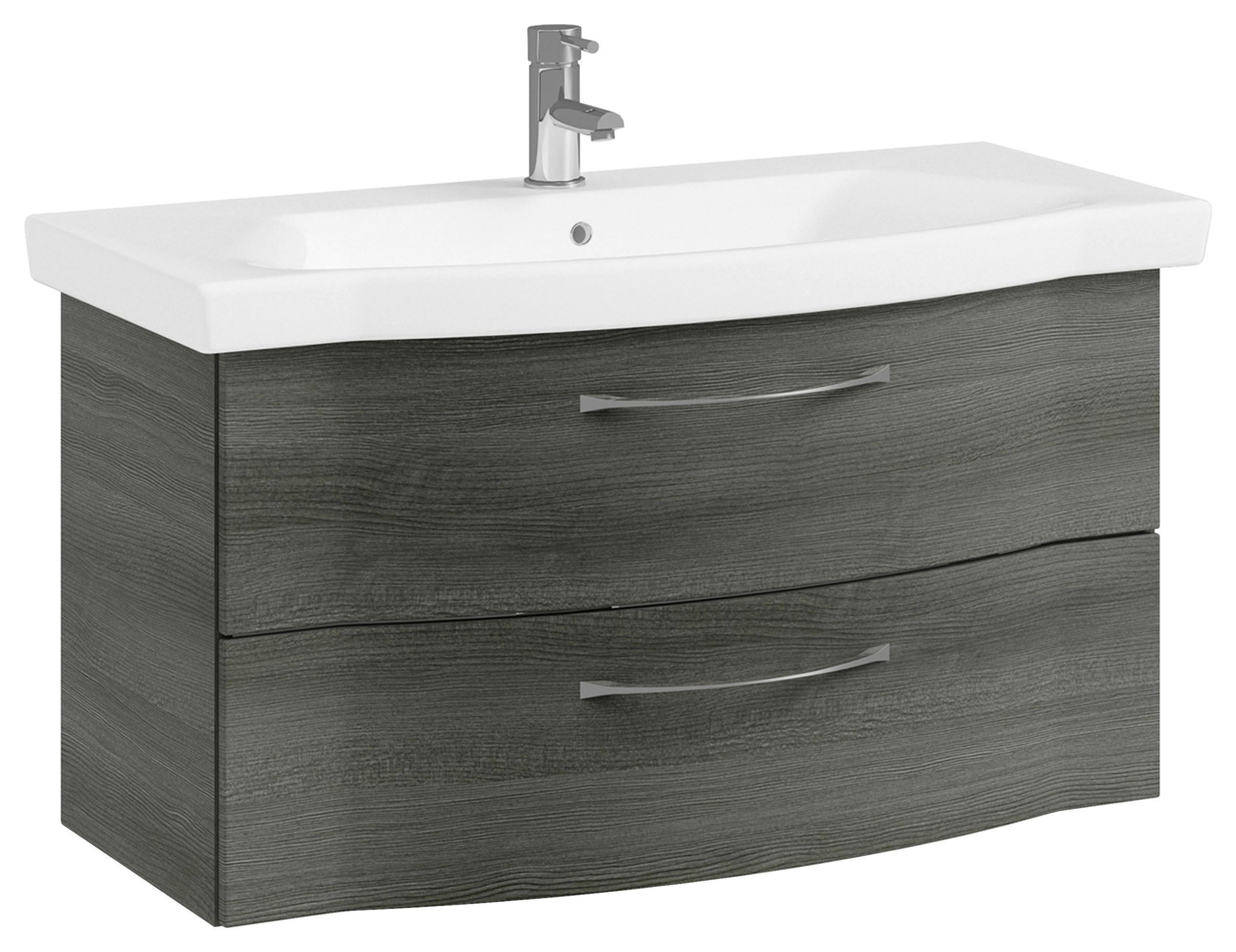 WASCHTISCHKOMBI 97 cm  - Chromfarben/Graphitfarben, KONVENTIONELL, Keramik/Holzwerkstoff (97cm) - Pelipal